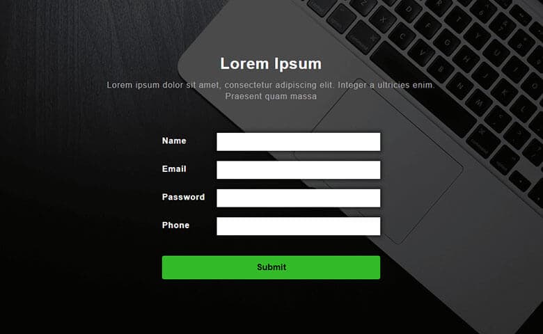 Free Responsive Classic Business Sign Up Form 