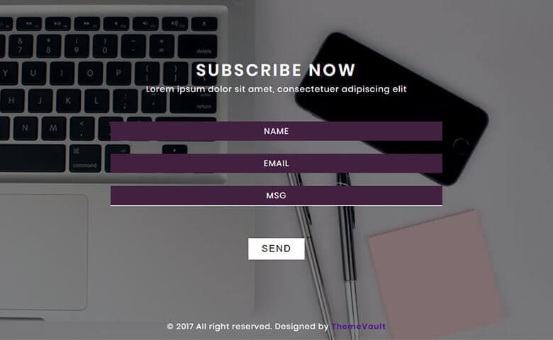 Easy Subscription Form Free Template