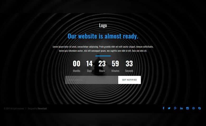 Responsive Launching Soon Page Free Widget Template