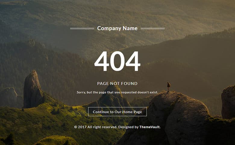 Cool 404 Error Page Free Responsive Widget Template