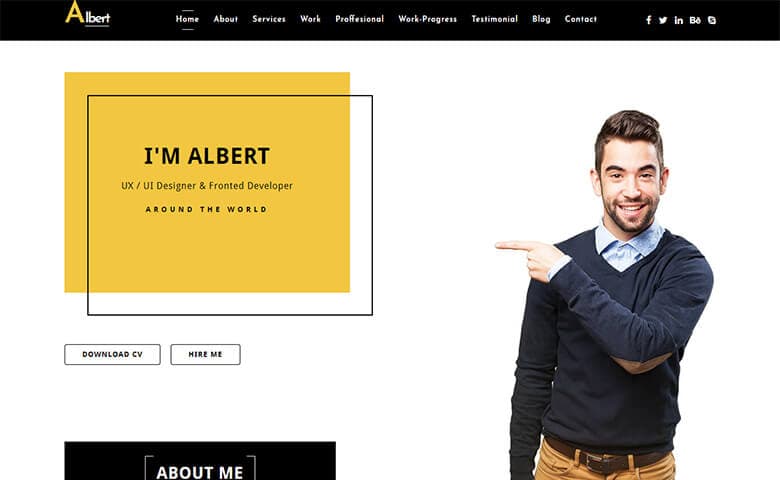 Albert  UX designer portfolio template HTML5