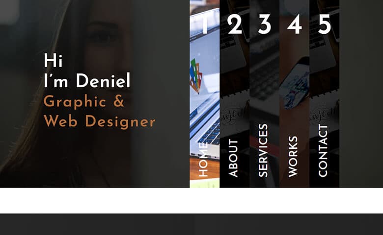 Deniel-Cruze  Single Page Portfolio Website Template Free