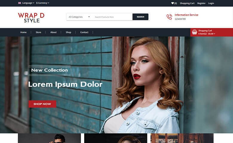 Wrap-d-Style - Online Store Website Template Free Download