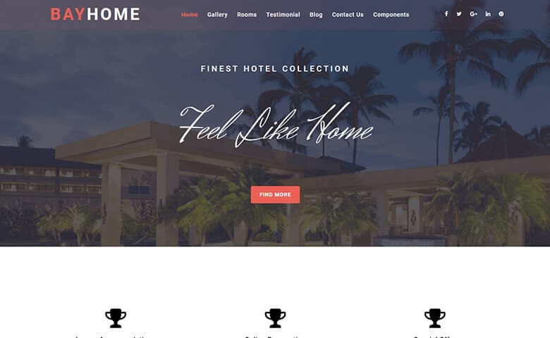 BayHome  One Page Travel Website Template Free Download
