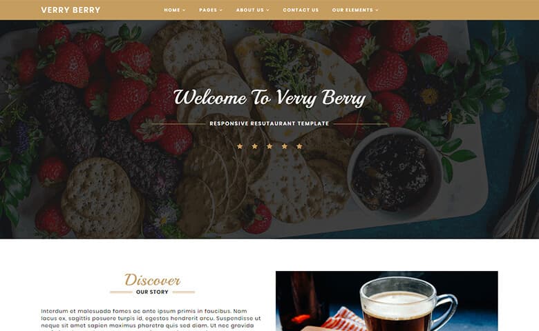 VerryBerry  Food Restaurant Website Templates Free Download