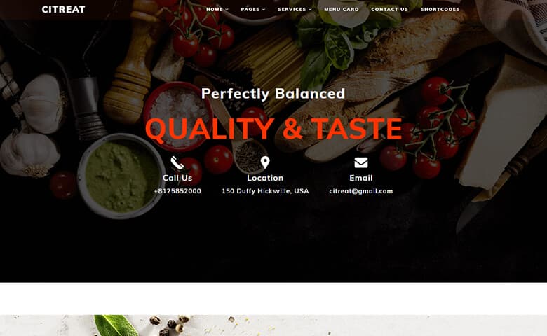 Citreat   HTMl5 Restaurant Website Layout Template