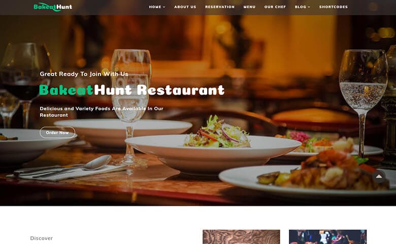 BakeatHunt  Best Restaurant Web Design Template HTML5