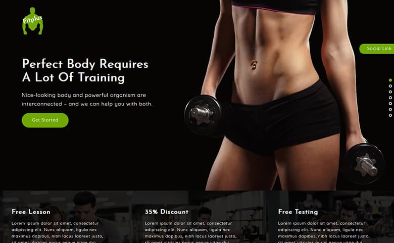 FitPlus  Free Gym Fitness Website Template Html5