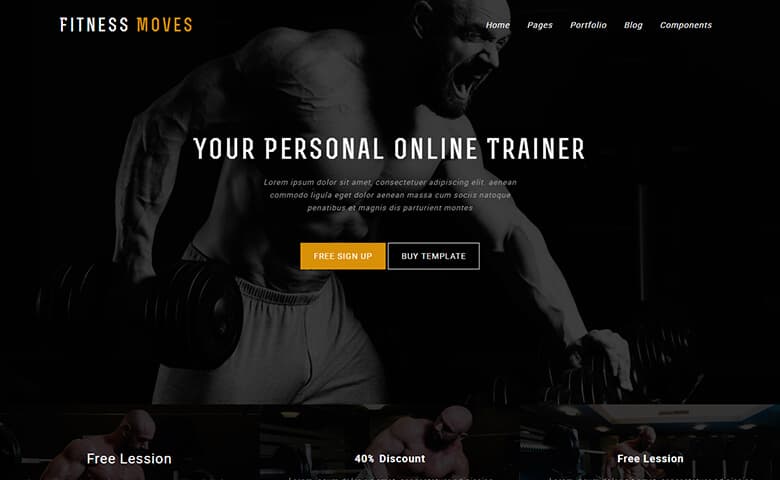 Fitnessmoves  Resposnive HTML5 Fitness Website Design Template