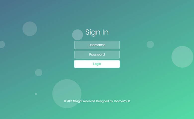 Bubble Login Form Free Responsive Widget