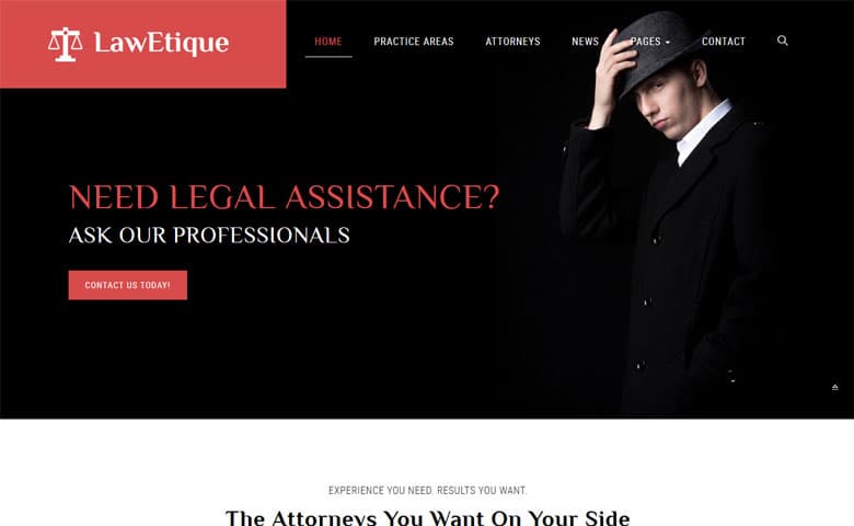 Lawetique - Best Lawyer Website Design Template Free Download