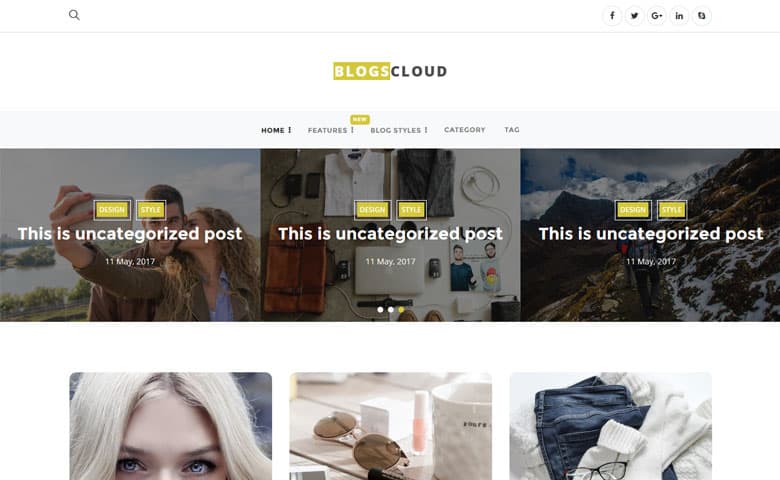 Blogscloud  HTML5 Blog Style Website Template