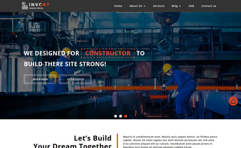 Invory  Responsive Construction Company Web Design Template