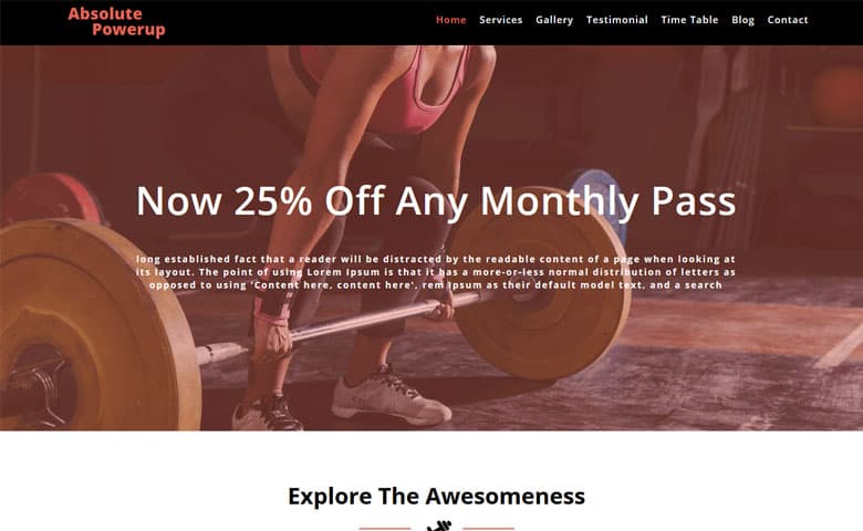 Absolute Powerup  Free Sports Website Templates HTML5