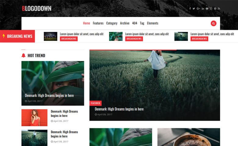 Blogodown  Mobile Friendly Bootstrap Blog Layout Template