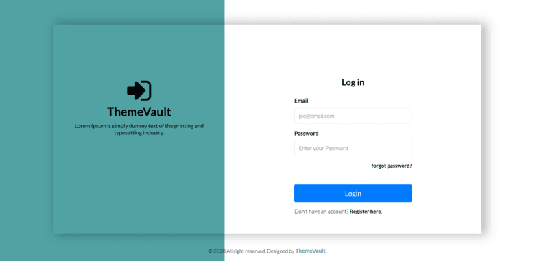 Portal Responsive Login Form Template
