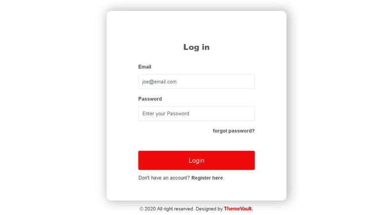 Simple Responsive Login Form Template