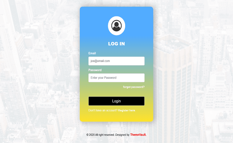 Free HTML5 Portal Login Form 4