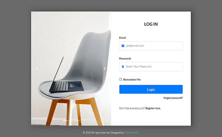 Free HTML5 Image Slider Login form