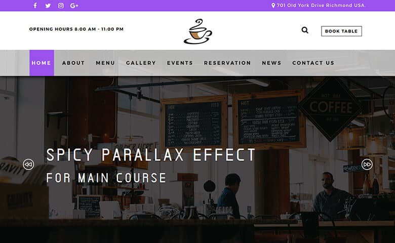 Kafe  Responsive Free HTML5 Coffee Shop Website Template