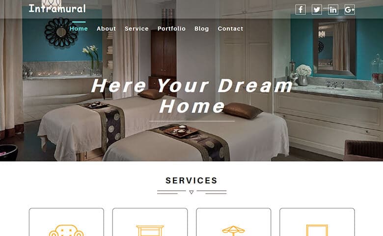 Intramural - Responsive Free Interior Design Website Template