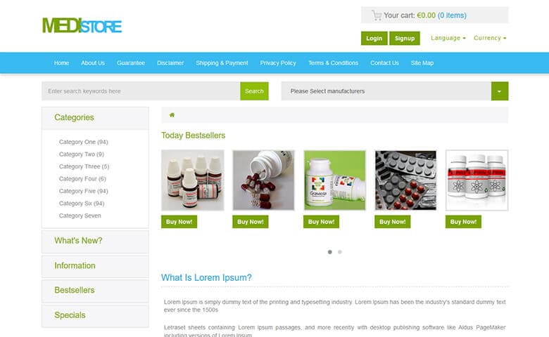 Medistore - Free Medical and Drug Store Website Template