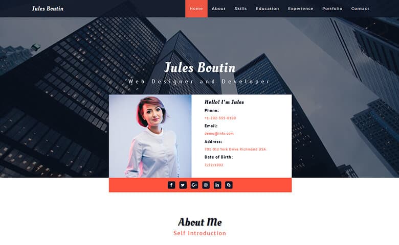 Elitecv - Responsive Portfolio Website Template HTML5