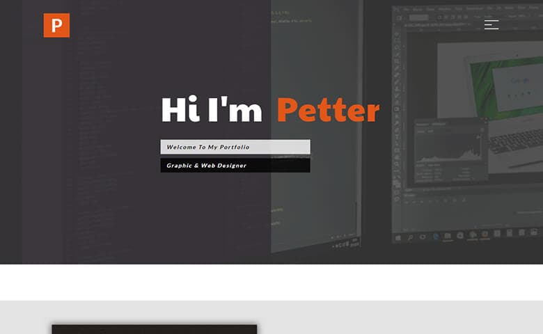 Petter  Responsive Graphic Design Portfolio Website Template