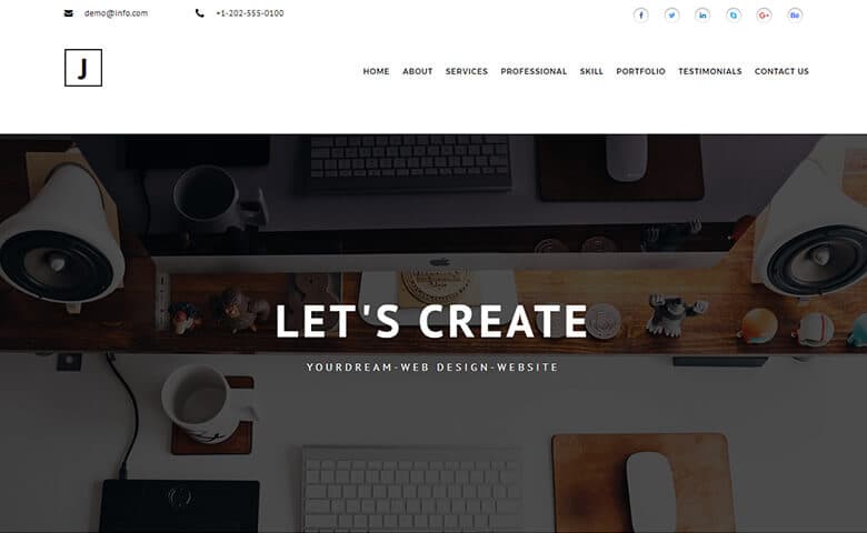 Justin-Kristiansen  web developer portfolio website template