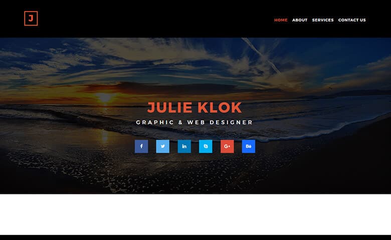 Julie-Klok  Free Graphic Design Portfolio Template Download