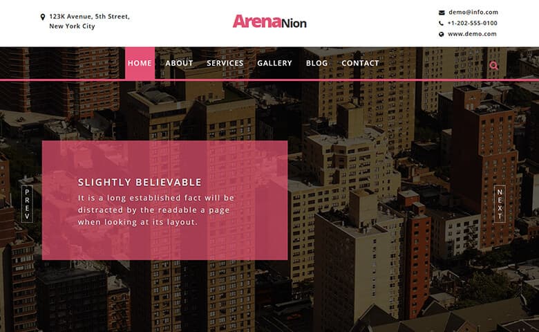 Arenanion  Responsive Property Website Template free Download
