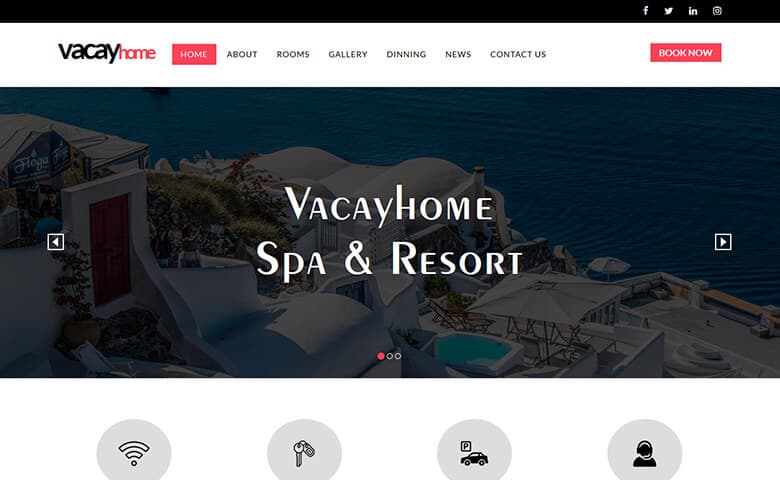 VacayHome- Free Resort and Hotel Website Template HTML5