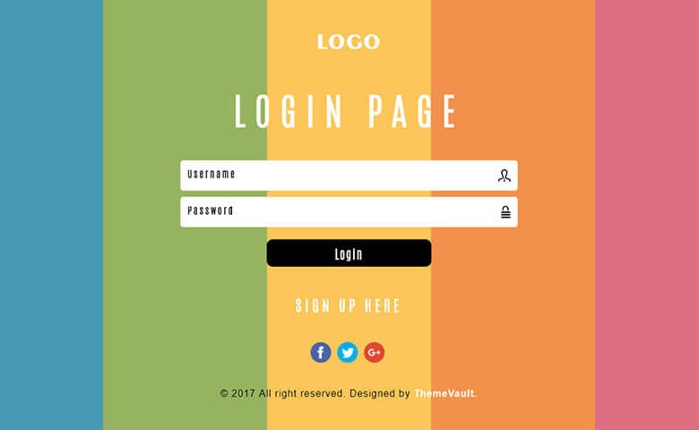 Awesome Colourful Login Form