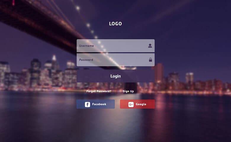 Impressive Login Form Widget Template