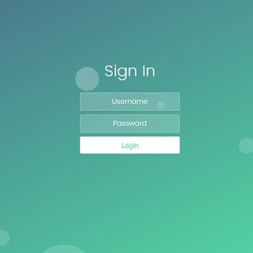 Bubble Login Form