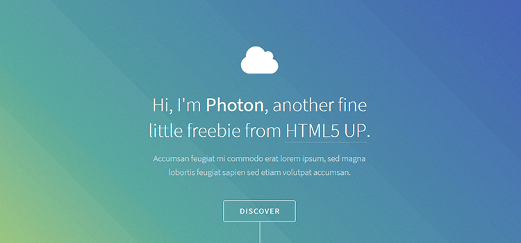 Free One-Page HTML5 Website Template Photon 