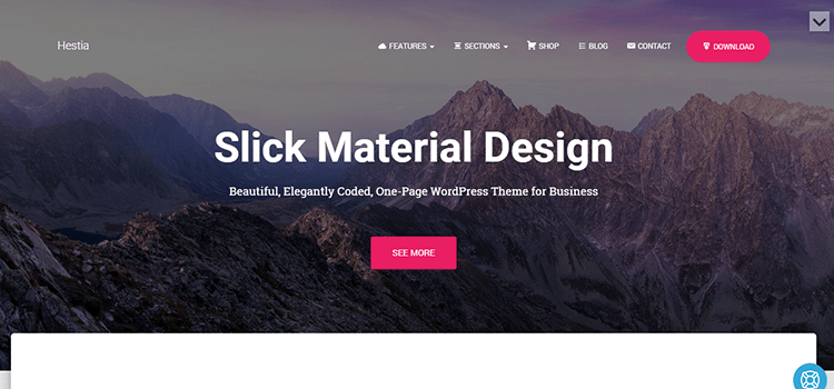 Hestia one page web template
