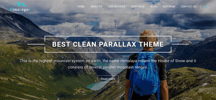 Himalayas one page web template