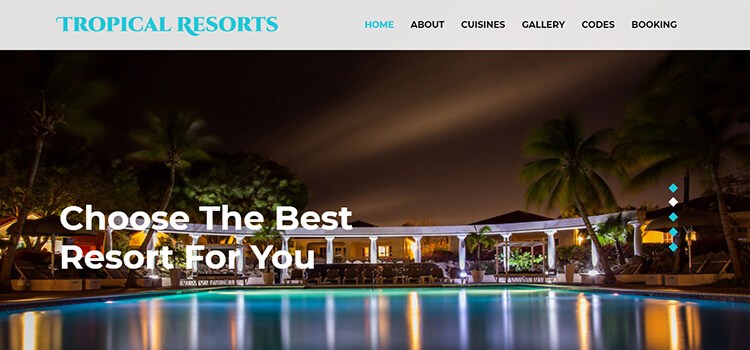Tropical Resorts Website Template